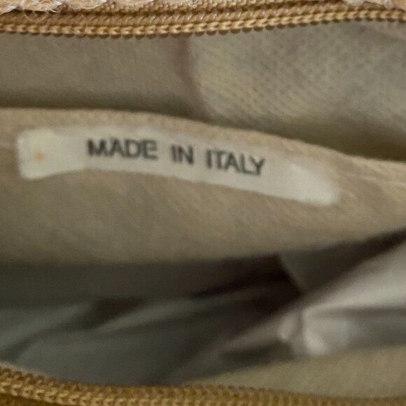 Made in Italy Dark Beige Basket Weave Purse/Handbag - Picture 7 of 8